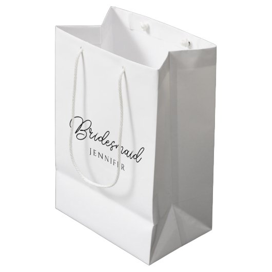 Bruidsmeisje Naam Sjabloon Vrouwen  Medium Cadeauzakje (Voorkant Gekanteld)
