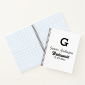 Bruidsmeisje naam toevoegen monogram eenvoudig min notitieboek (Binnen)