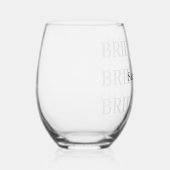 Bruidsmeisje Naam toevoegen Wijnglas Zonder Voet (Rechts)