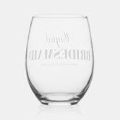 Bruidsmeisje naam typografie bruiloft wijnglas zonder voet (Achterkant)