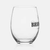 Bruidsmeisje naam typografie bruiloft wijnglas zonder voet (Rechts)