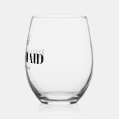 Bruidsmeisje naam typografie bruiloft wijnglas zonder voet (Links)