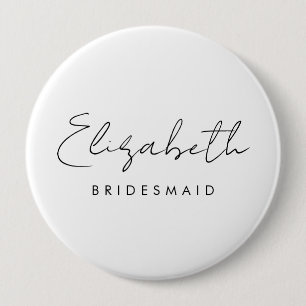bruidsmeisje naam vrouwen elegante Sjabloon enorme Ronde Button 4,0 Cm