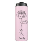Bruidsmeisje Naam Water Lily Juli Geboortebloem Thermosbeker (Voorkant)