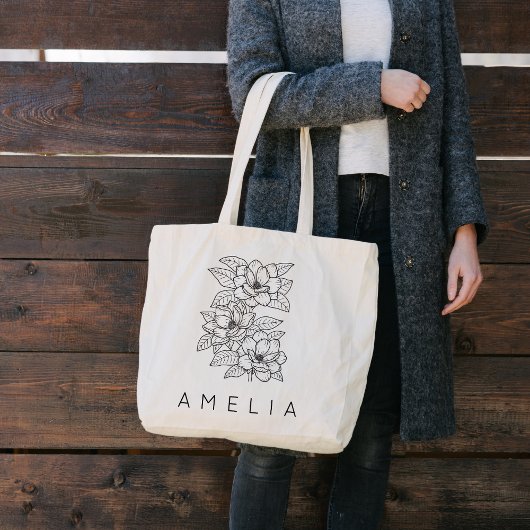Bruidsmeisje naam wilde bloem tote bag