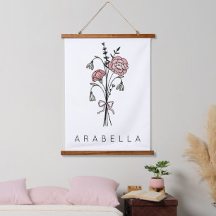Bruidsmeisje naam Wildflower Hangend Wandkleed