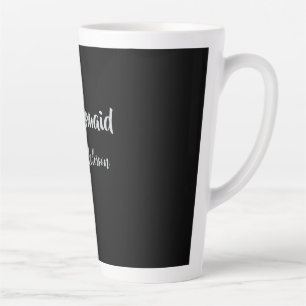 Bruidsmeisje naam zilver zwart bruiloft latte mok