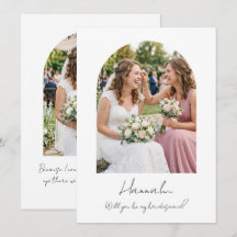 Bruidsmeisje of Ere-juffrouw Foto Voorstel Kaarten