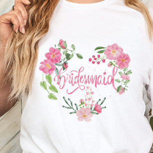 Bruidsmeisje op een bloemige trouwfeest Tri-Blend shirt