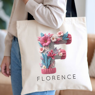 Bruidsmeisje Op maat gemaakte moderne roze bloem Tote Bag