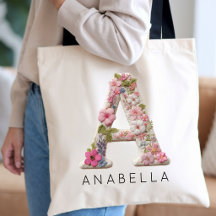 Bruidsmeisje | Op Maat Gemaakte Monogram Bloemig N