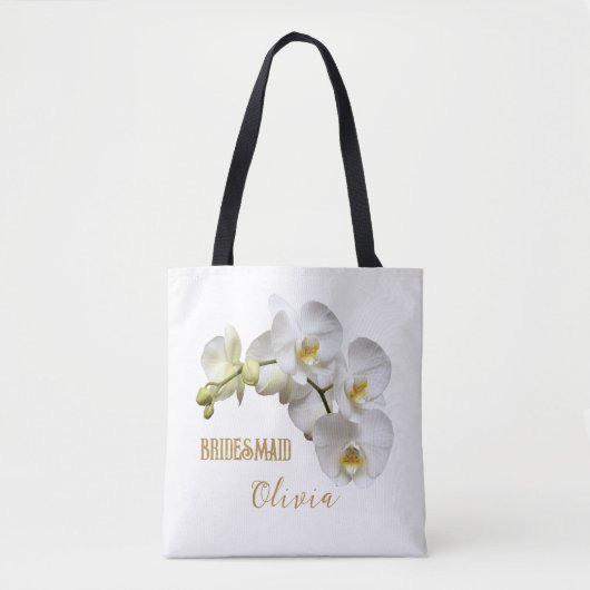 Bruidsmeisje Orchideeën Bloemen gepersonaliseerd Tote Bag (Voorkant)
