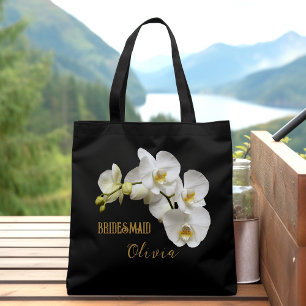 Bruidsmeisje Orchideeën Bloemen gepersonaliseerd Tote Bag