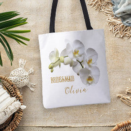 Bruidsmeisje Orchideeën Bloemen gepersonaliseerd Tote Bag