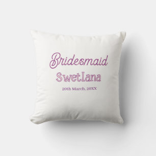 bruidsmeisje paars roze naam datum bruidskamerheer kussen