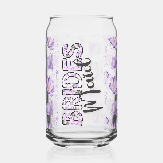 Bruidsmeisje Paarse Bloemen Blikvorm Glas (Links)