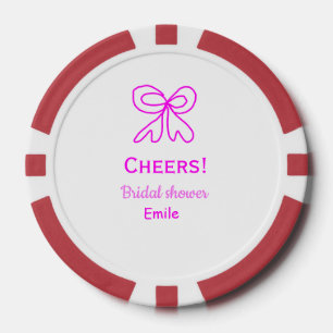 Bruidsmeisje paarse roze strik bruiloft naam toevo poker chips