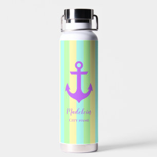 Bruidsmeisje Pastel Kleur Strepen Nautilus Chic Waterfles