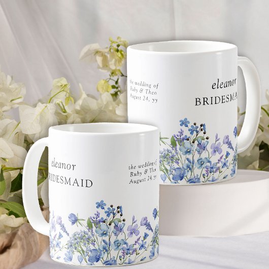Bruidsmeisje Periwinkle Wildflower Elegant Floral Koffiemok