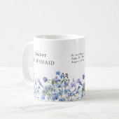 Bruidsmeisje Periwinkle Wildflower Elegant Floral Koffiemok (Voorkant links)