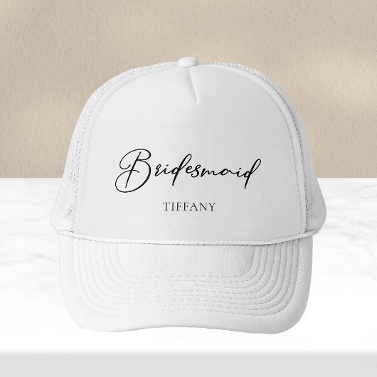Bruidsmeisje Persoonlijk Chic Minimalistisch Huwel Trucker Pet