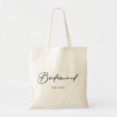 Bruidsmeisje Persoonlijke Chic Minimalistische Tro Tote Bag (Voorkant)