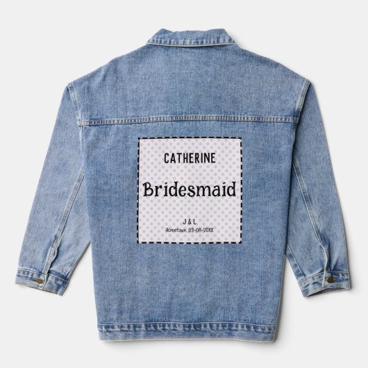 bruidsmeisje polka dot aangepaste bruids partij br denim jacket (Achterkant)