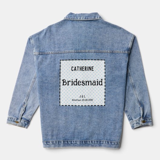 bruidsmeisje polka dot aangepaste bruids partij br denim jacket (Achterkant)