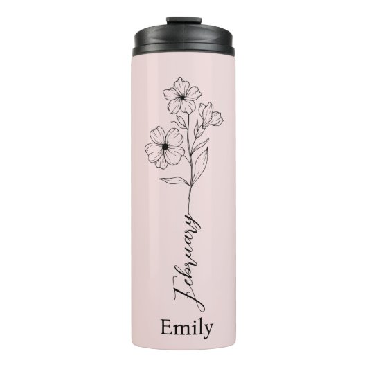 Bruidsmeisje Primrose Geboorte Maand Bloem Februar Thermosbeker (Voorkant)