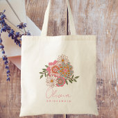Bruidsmeisje Retro Bloemen Modern Minimalistisch S Tote Bag