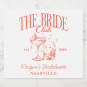 Bruidsmeisje Retro Cocktail Sinaas Bruid Sparkling Wijnetiket (Enkel label)