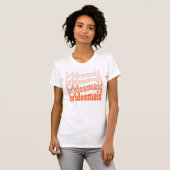 Bruidsmeisje retro oranje boho  t-shirt (Voorkant volledig)