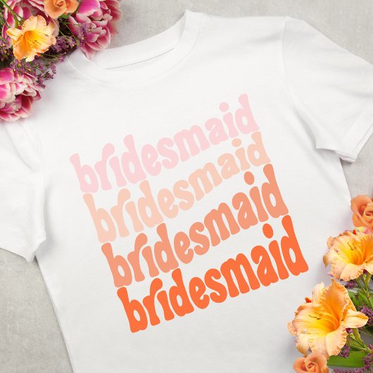 Bruidsmeisje retro oranje boho  t-shirt