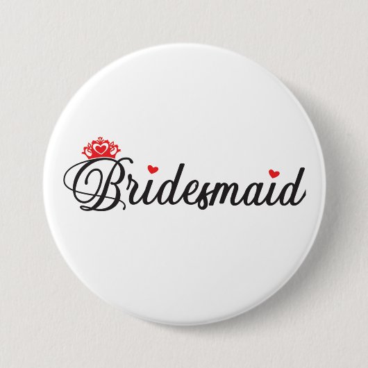 Bruidsmeisje Ronde Button 7,6 Cm (Voorkant)