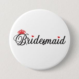 Bruidsmeisje Ronde Button 7,6 Cm