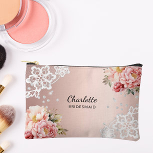 Bruidsmeisje roos gouden bloemen kant etui