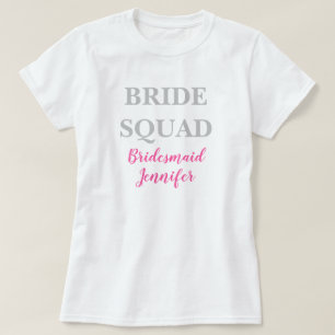Bruidsmeisje Roze Aangepaste Naam Trouw Bruidsfees T-shirt