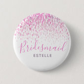 Bruidsmeisje roze abstracte kunst bruiloft pin kno ronde button 5,7 cm (Voorkant)