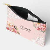Bruidsmeisje roze bloemen kant etui (Open)