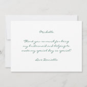 bruidsmeisje roze bloemige brief bruiloft bedankkaart (Achterkant)