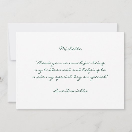 bruidsmeisje roze bloemige brief bruiloft bedankkaart (Achterkant)