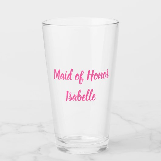 Bruidsmeisje roze cadeaus met aangepaste naam Trou Glas (Voorkant)