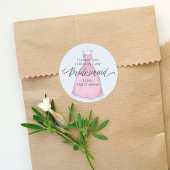 Bruidsmeisje roze dank u ronde sticker