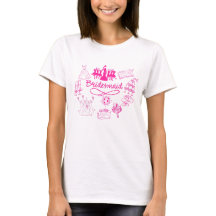 Bruidsmeisje Roze Doodle Schets Bruiloft Afbeeldin