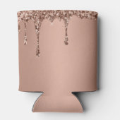 Bruidsmeisje Roze Drip Glitter Elegante Bruiloften Blikjeskoeler (Achterkant)