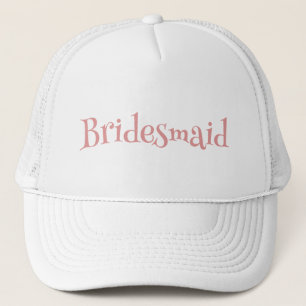 Bruidsmeisje roze en wit trucker pet