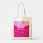 Bruidsmeisje Roze Glitterij Roos Gouden Bruiloft B Tote Bag (Achterkant)