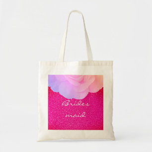 Bruidsmeisje Roze Glitterij Roos Gouden Bruiloft B Tote Bag