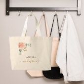 Bruidsmeisje roze goud bloemige eucalyptus groen grote tote bag