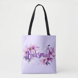 Bruidsmeisje Roze Lavendel Bloemig Tote Bag